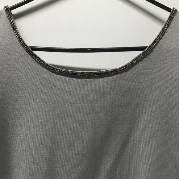 Talbots Petites Gray Beaded Silk Blend Twinset - Picture 14 of 16